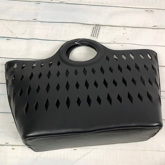 NEW Free People cut out tote in black - Picture 2 of 6